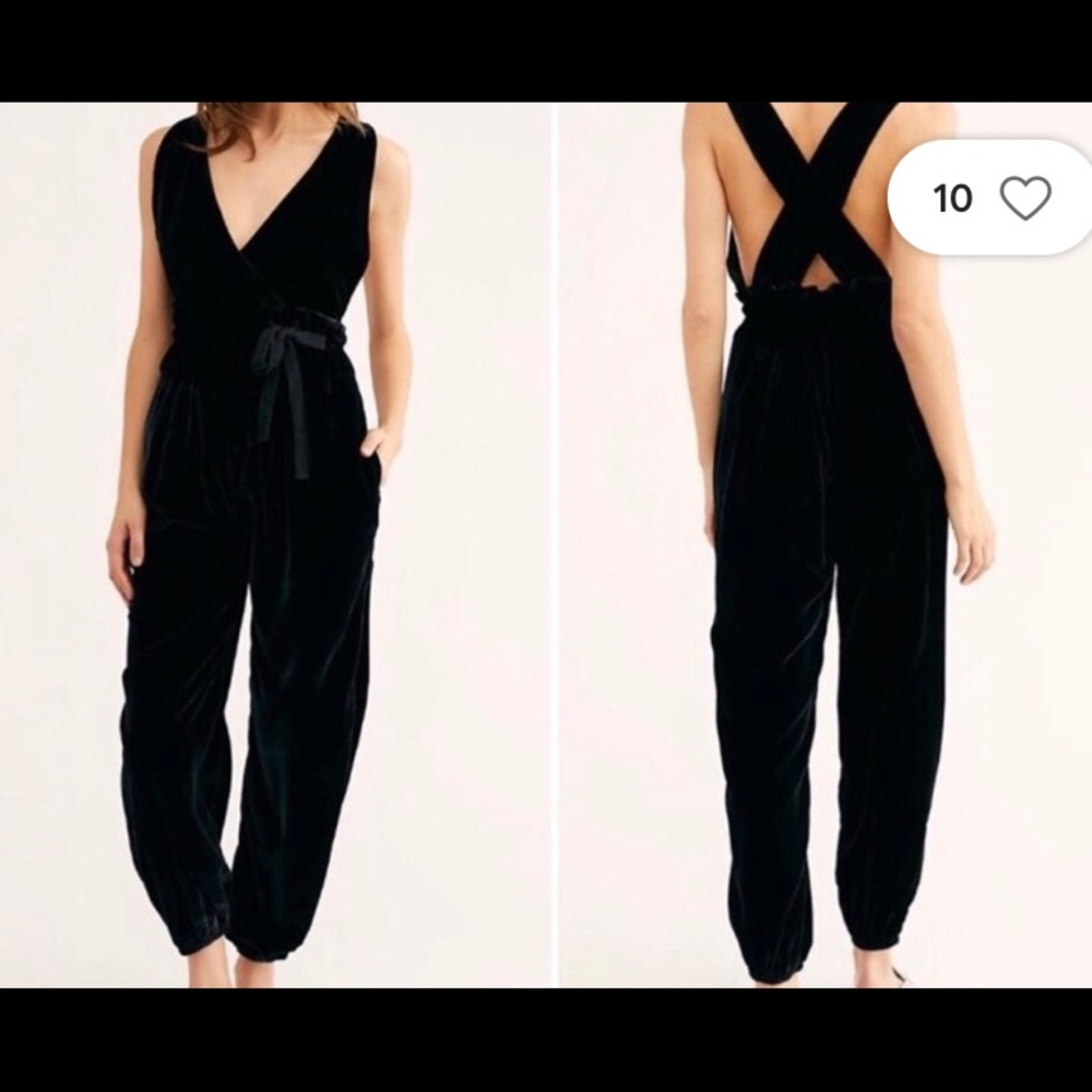 Free People velvet jumpsuit